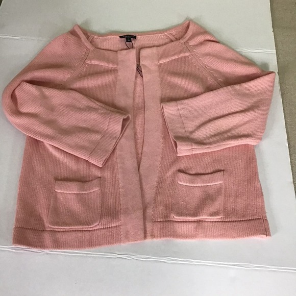 Talbots Women's Pink 3/4 length sleeve Open front  Sweater Sz. Sm NWOT - Picture 4 of 8
